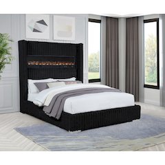 Uphoria Rabbit Velvet Eastern King Bed, Black
