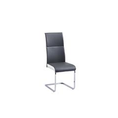 Best Master Furniture Ajay 18" Faux Leather Dining Chair in Gray (Set of 2)