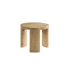 Bristol Mid-Century Round End Table, Kepler Driftwood