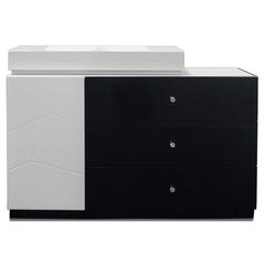 Berlin 6-Drawer Modern Wood Dresser in Black/White