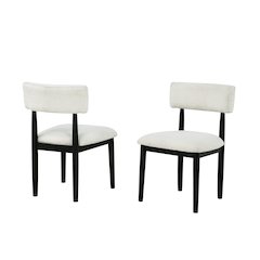 Yvetta Mid Century Modern Dining Chairs, Set of 2, White/Black