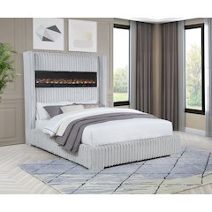 Uphoria Rabbit Velvet Eastern King Bed, Smoke White