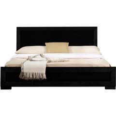 Trent Wooden Platform Bed in Black, Queen/ Black