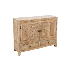 Weatherly 2 Handcarved Doors 2 Drawers Accent Cabinet in Natural