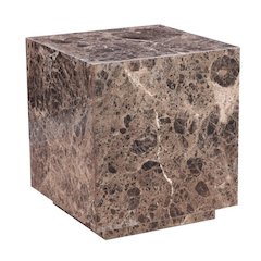 Giza 22" Drum Side Table in Dark Emperador Marble