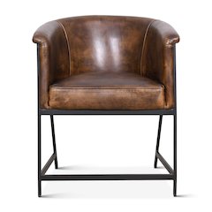 Brisbane Polo Armchair in Antique Whiskey Leather