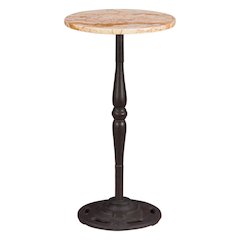 Rochester 12" Side Table in Retro Impulse Marble with Casted Base