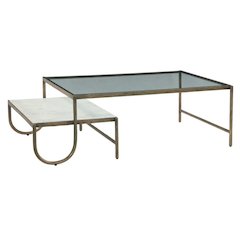 Sonoma 52" Nesting Coffee Table with Glass and Marble Top