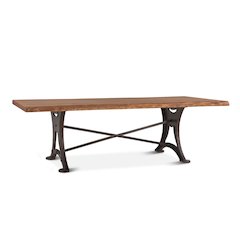 Blayne 106" Dining Table in Live Edge Acacia with Walnut Finish
