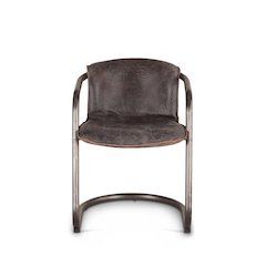 Chiavari Leather Dining Chair in Antique Ebony