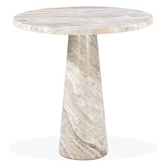 Giza 30" Round Dining Table in Brown Toronto Marble