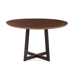 Mapai 48-Inch Round Acacia Wood Table in Walnut Finish
