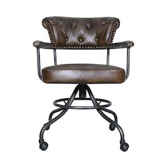 Brisbane Chesterfield Office Chair in Antique Whiskey Leather