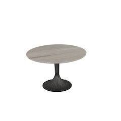 Palm Desert Brown Marble Dining Table with Zinc Tulip Base