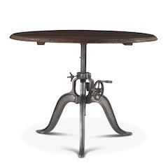 Artezia 48" Height Adjustable Round Dining Table in Weathered Teak