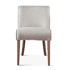 Avery Dining Chair in Off-White Linen with Natural Legs