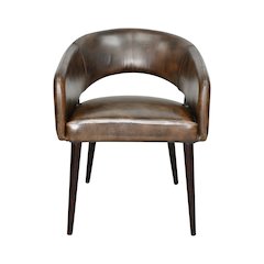 Thorpe Dining Chair in Antique Whiskey Leather with Walnut Legs