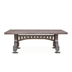 Sterling 53" Coffee Table in Cast Iron and Teak