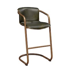 Chiavari Leather Bar Chair in Emerald Green