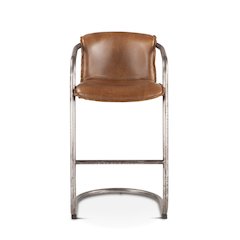 Chiavari Leather Bar Chair in Chestnut