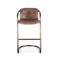 Chiavari Leather Bar Chair in Jet Brown