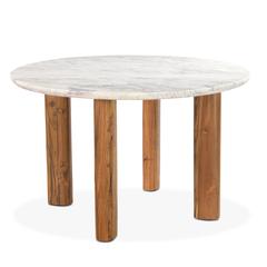 Madrid Marble Dining Table with Reclaimed Teak Legs
