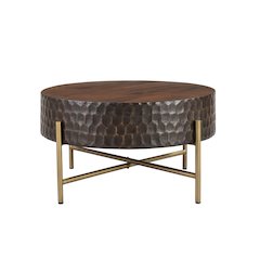 Vallarta 34" Carved Coffee Table in Mango Wood with Two Toned Finish