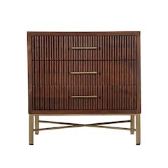 Manhattan Retro Mid Century Mango Wood Nightstand