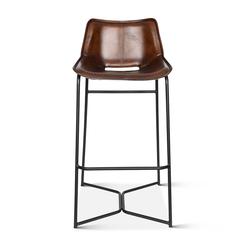 Brisbane Stanley Bar Chair in Hand Washed Chestnut Leather