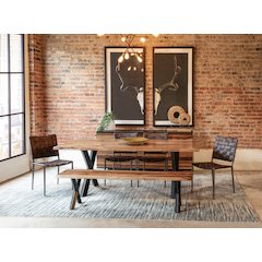 Elliston 80" Dining Table in Sheesham and Matte Black Iron