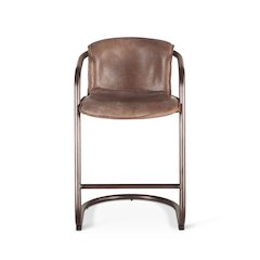 Chiavari Leather Counter Chair in Jet Brown