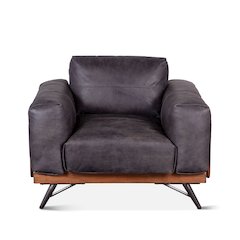 Chiavari Armchair in Antique Ebony Leather