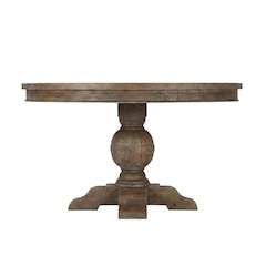48 Inch Round Dining Table with Solid Wood Top, Dining Room Table,Weathered Teak