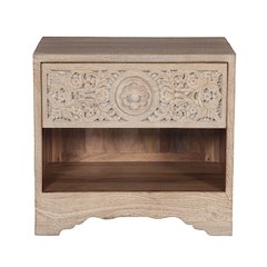 Haveli 26" Nightstand with Plinth Base Whitewash