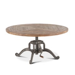 Artezia 42" Height Adjustable Crank Coffee Table in Weathered Teak