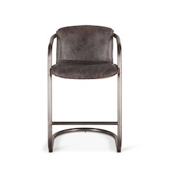 Chiavari Leather Counter Chair in Antique Ebony