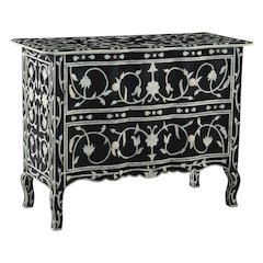 Ozark 42" Two Drawer Chest with Floral Horn Inlay