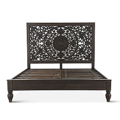Haveli Vintage Brown Mango Wood King Bed