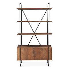 Halden Tall Bookshelf in Pecan Brown