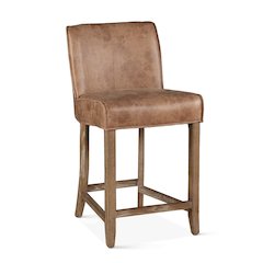 Avery Counter Chair in Tan Leather with Natural Legs
