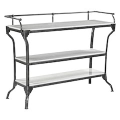 Calloway 50" Console Table with White Marble and Black Metal Base