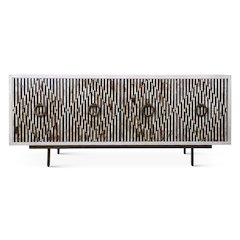 Alexandria 72" Sideboard with Bone, Horn, Wood Inlay on Metal Base