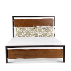Glenwood Acacia Wood Queen Bed in Walnut Finish