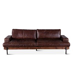 Chiavari Leather Sofa in Geisha Brown