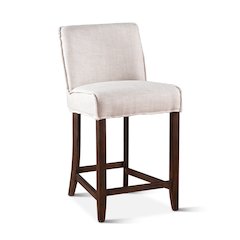 Avery Dining Chair in Off White Linen with Dark Legs