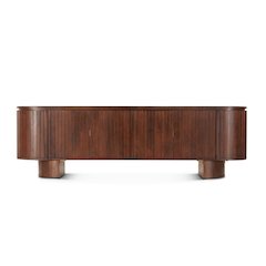 Athens 79" Media Cabinet in Aged Mahogany Finish