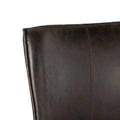Avery Counter Chair in Dark Brown Leather with Natural Legs
