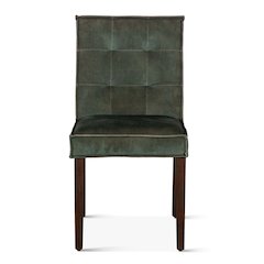 Aven Dining Chair in Green Velvet with Dark Legs