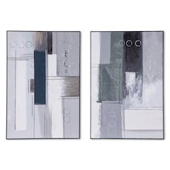 Parallel Horizons Hand Painted Framed Diptych
