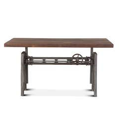 Artezia Adjustable Desk in Gray Weathered Teak Finish
